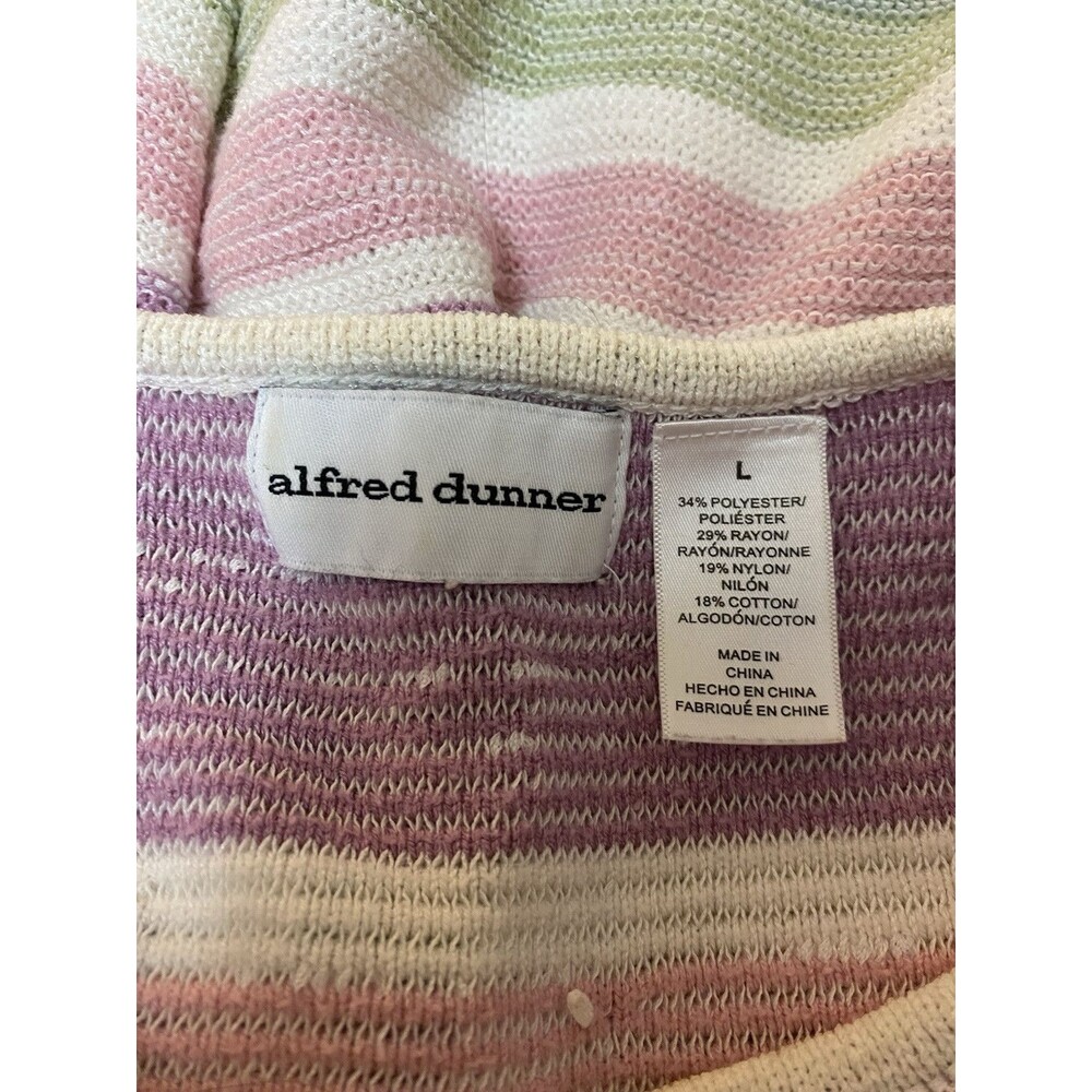Alfred Dunner Striped Top Size L Pastel Colors Embellished - Picture 4 of 5